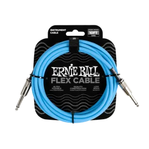 Ernie Ball Flex Instrument Cable Straight/Straight 10Ft - Blue