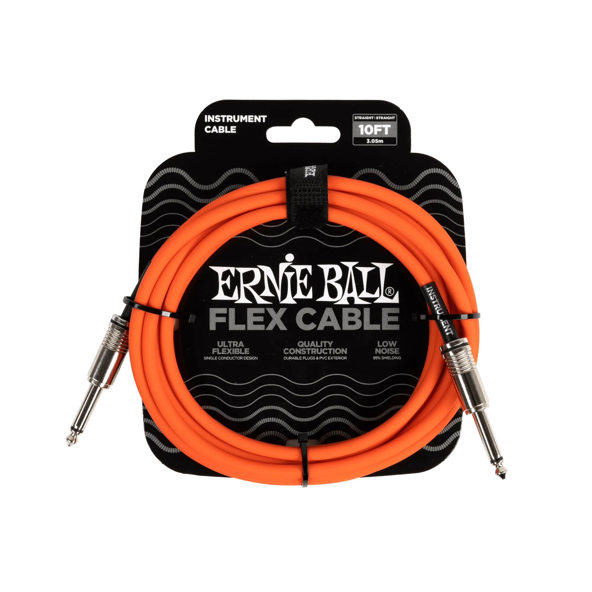 Ernie Ball Flex Instrument Cable Straight/Straight 10Ft - Orange