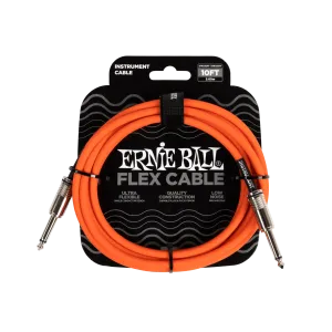 Ernie Ball Flex Instrument Cable Straight/Straight 10Ft - Orange