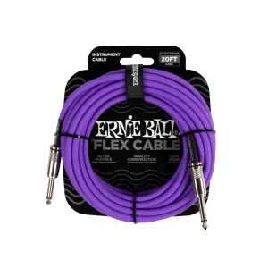 Ernie Ball Flex Instrument Cable Straight/Straight 20ft - Purple