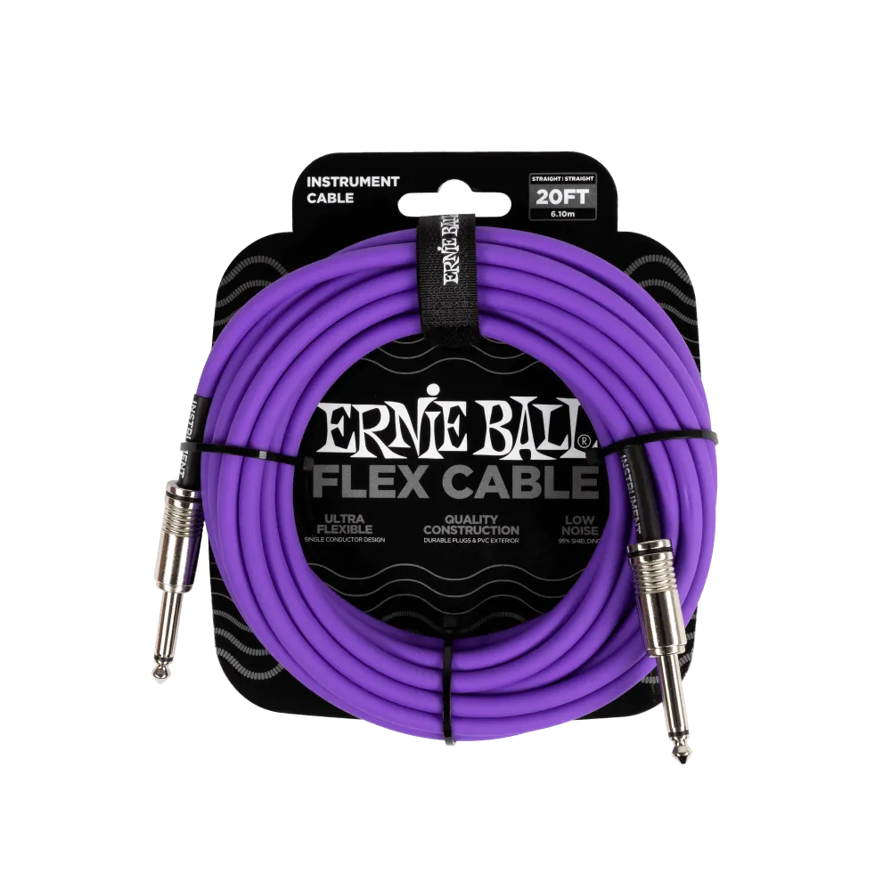 Ernie Ball Flex Instrument Cable Straight/Straight 20ft - Purple