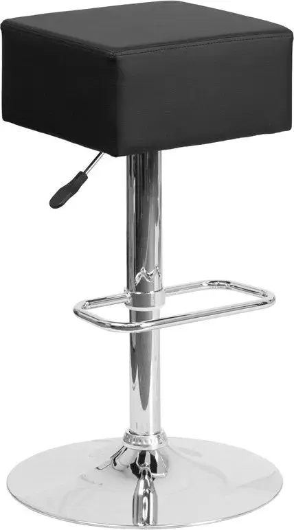 Estella "Alix" Backless Black Vinyl Swivel Adjustable Bar/Counter Stool