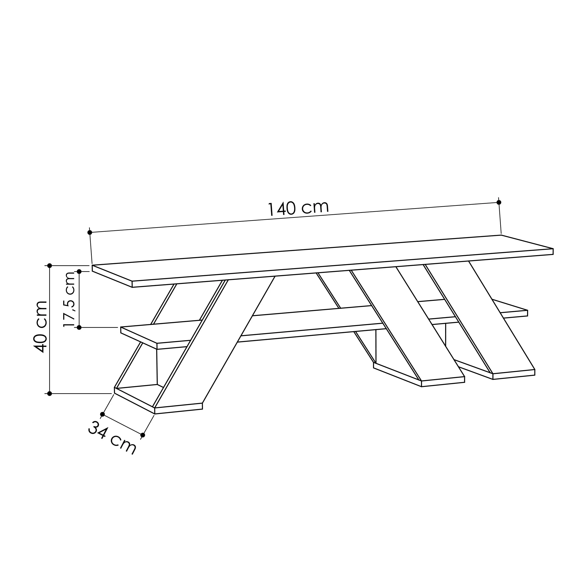 Fella Modern TV Stand Multimedia Centre 140cm 55"