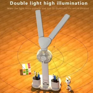 Foldable LED Table Light Eye Protection Multifunction Desk Lamp With Thermometer Calendar Fan Pen Holder Study Reading Fan Light