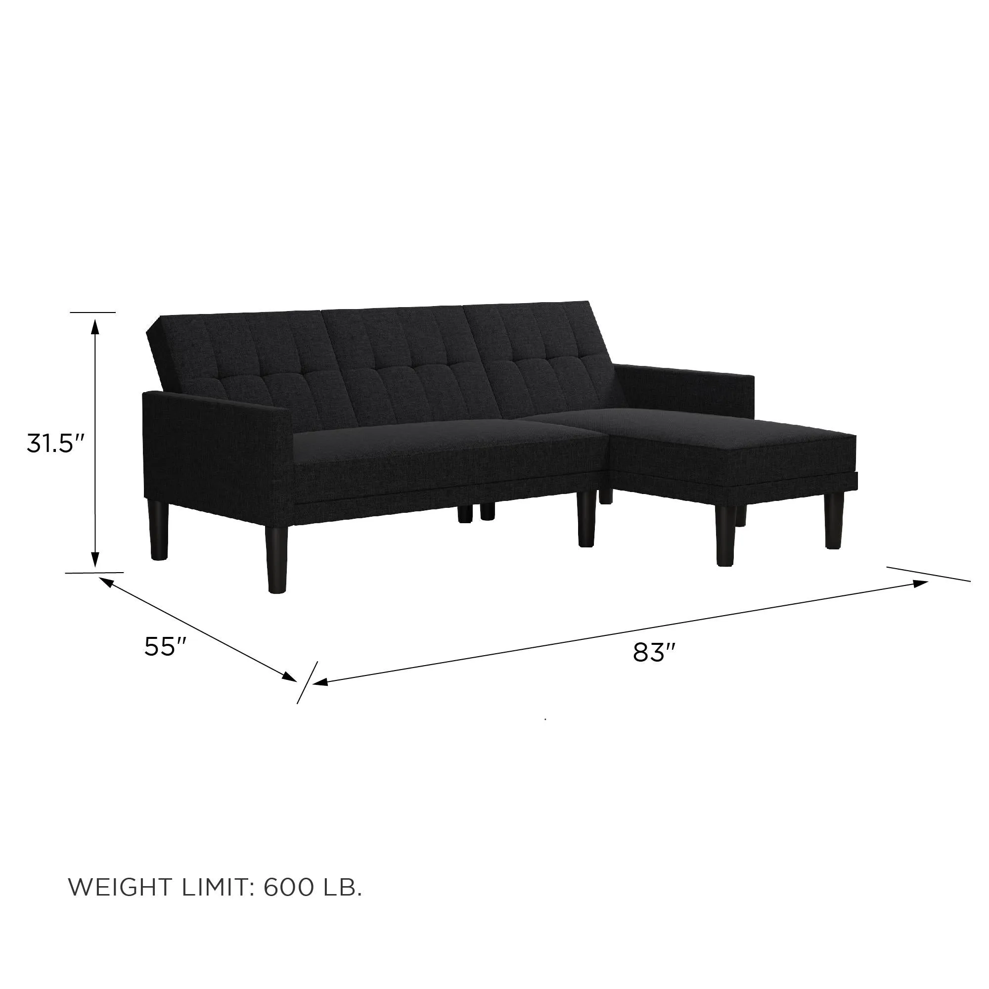 Haven Small Space Reversible Sectional Futon