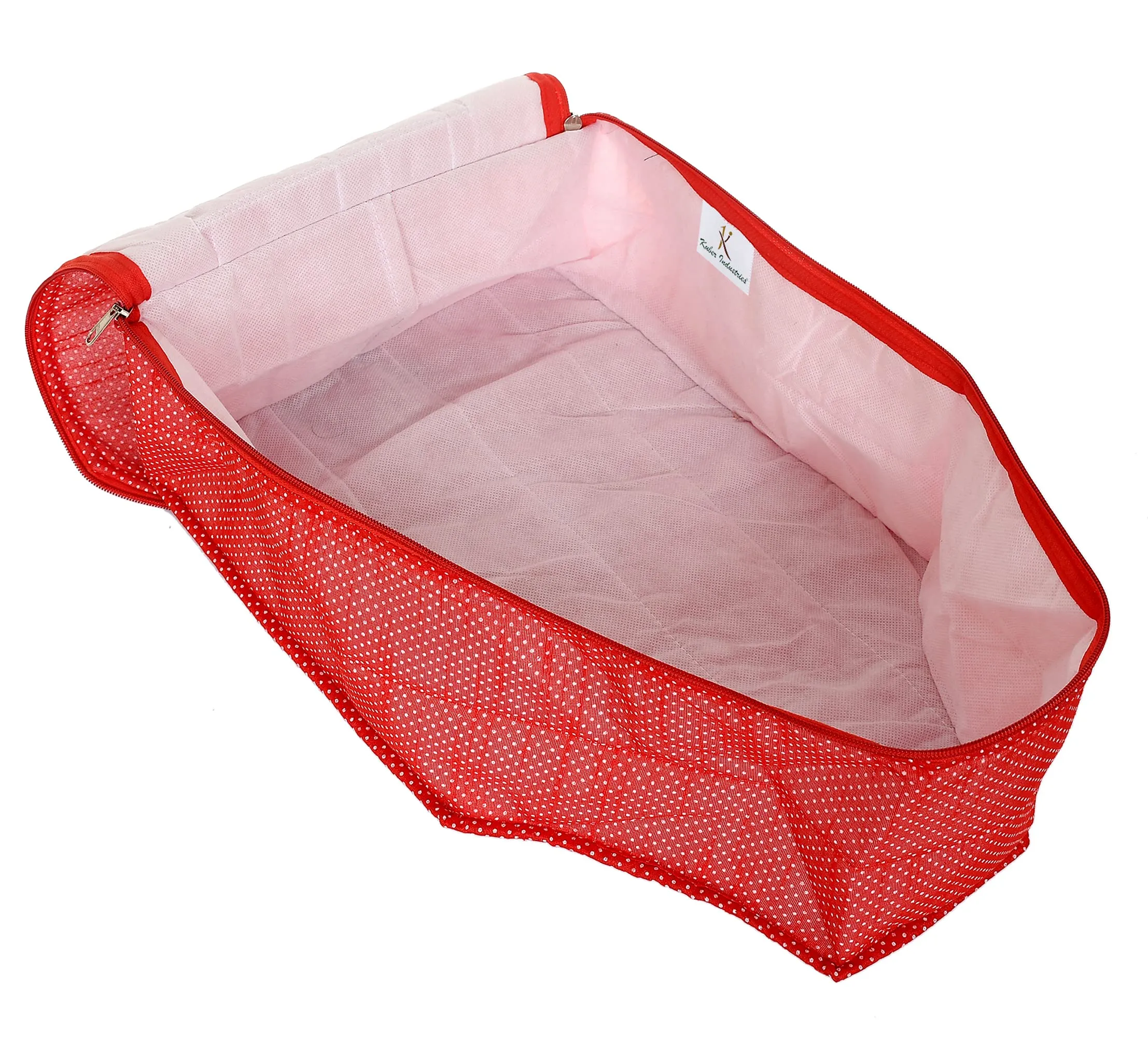 Heart Home Dot Printed Non Woven Blouse Cover Storage Bag, Organizers for Wardrobe (Red)