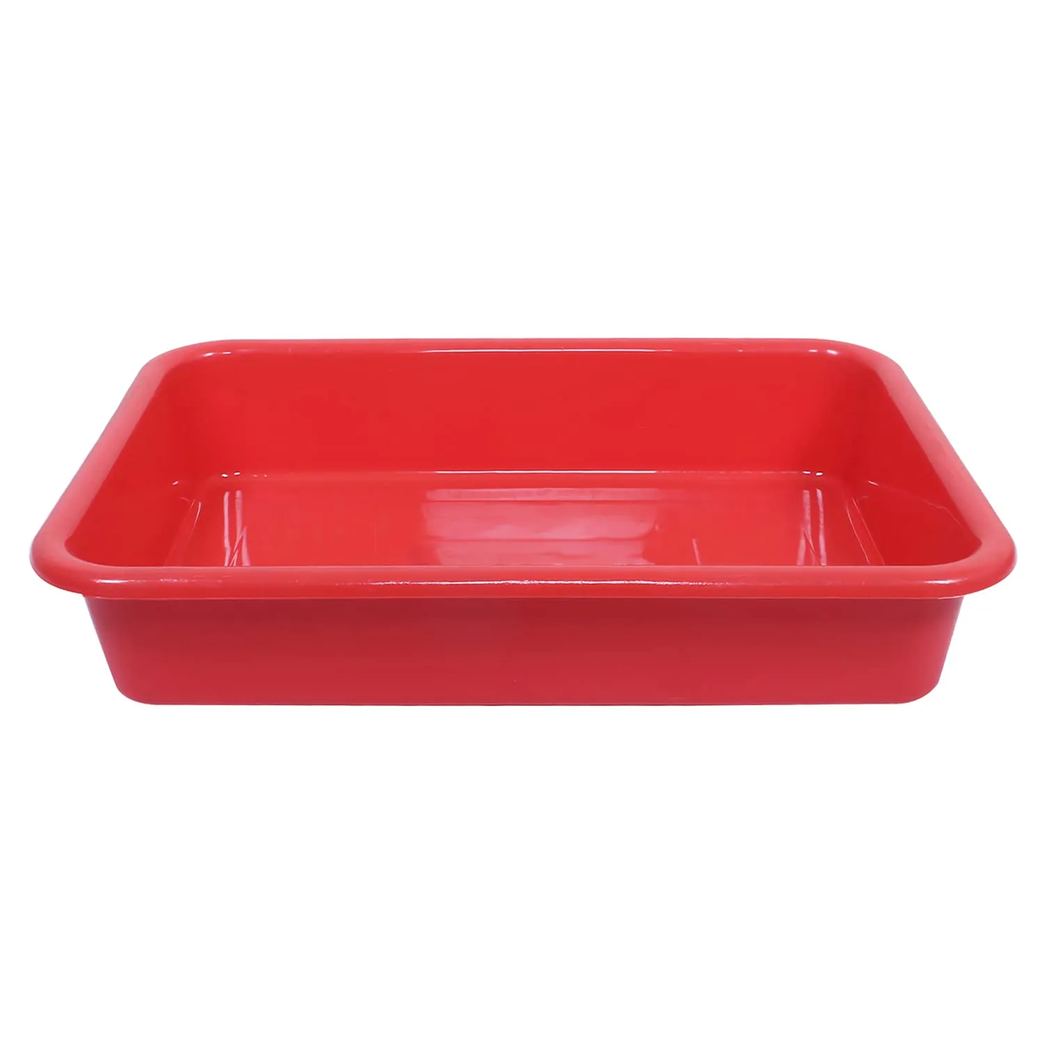 Heart Home Storage Tray|Versatile Plastic Storage Organizer|Rectangular Tray for Kitchen Storage|Storage Tray for Office|Exel Tray 555|Pack of 2 (Red)