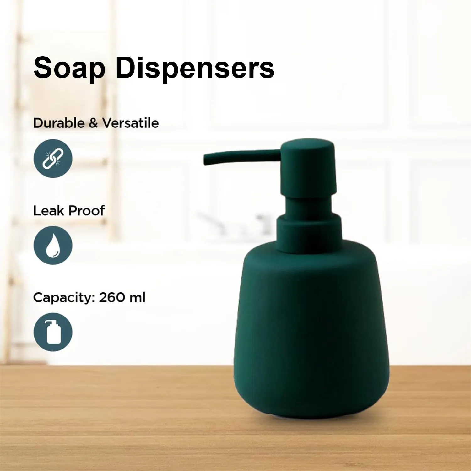 Homestic Liquid Soap Dispenser | Handwash Soap Dispenser | Soap Dispenser for Wash Basin | Shampoo Dispenser Bottle | Bathroom Dispenser Bottle | 3 Piece | 260 ml | JY00159BK | Black