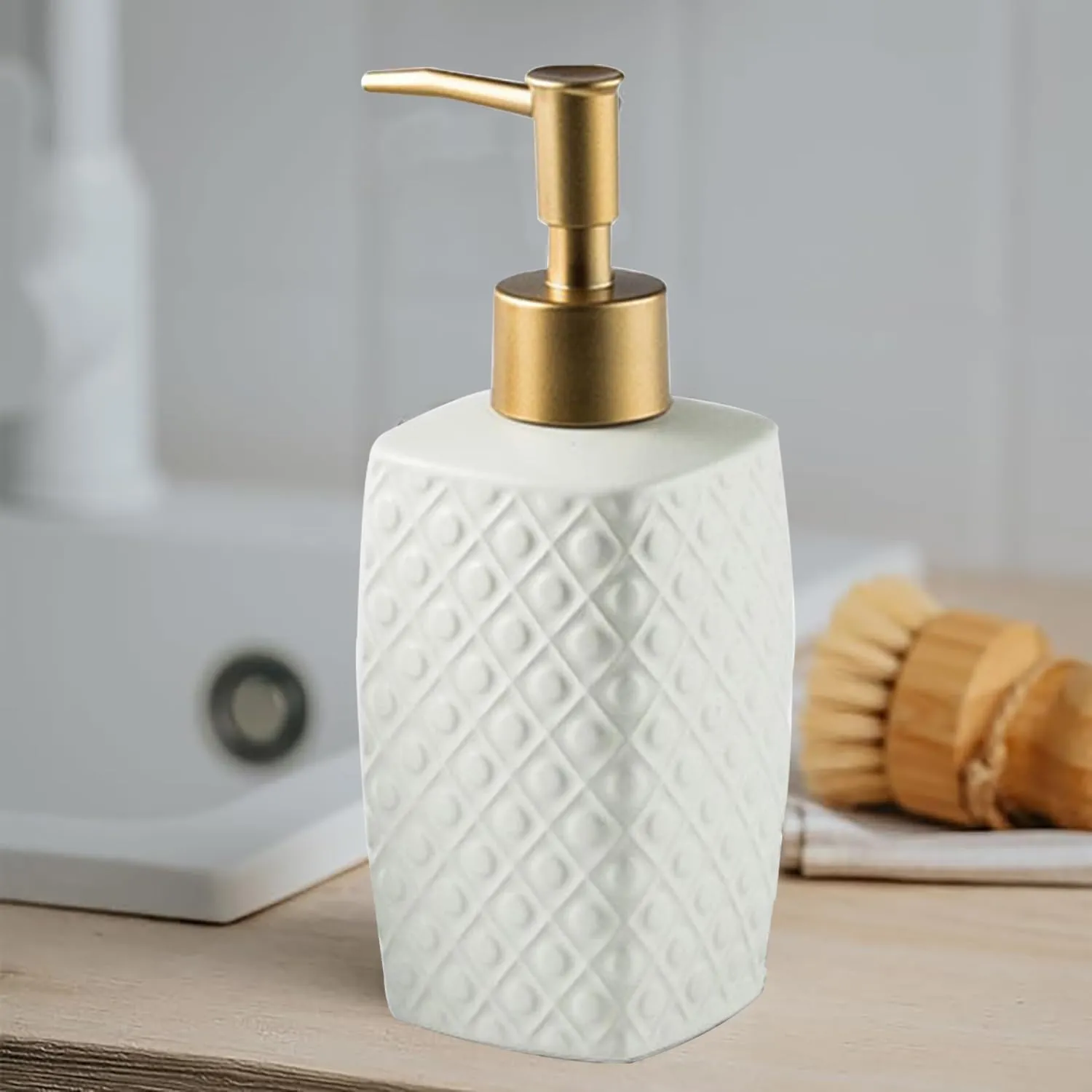 Homestic Liquid Soap Dispenser | Handwash Soap Dispenser | Soap Dispenser for Wash Basin | Shampoo Dispenser Bottle | Bathroom Dispenser Bottle | 310 ML | White