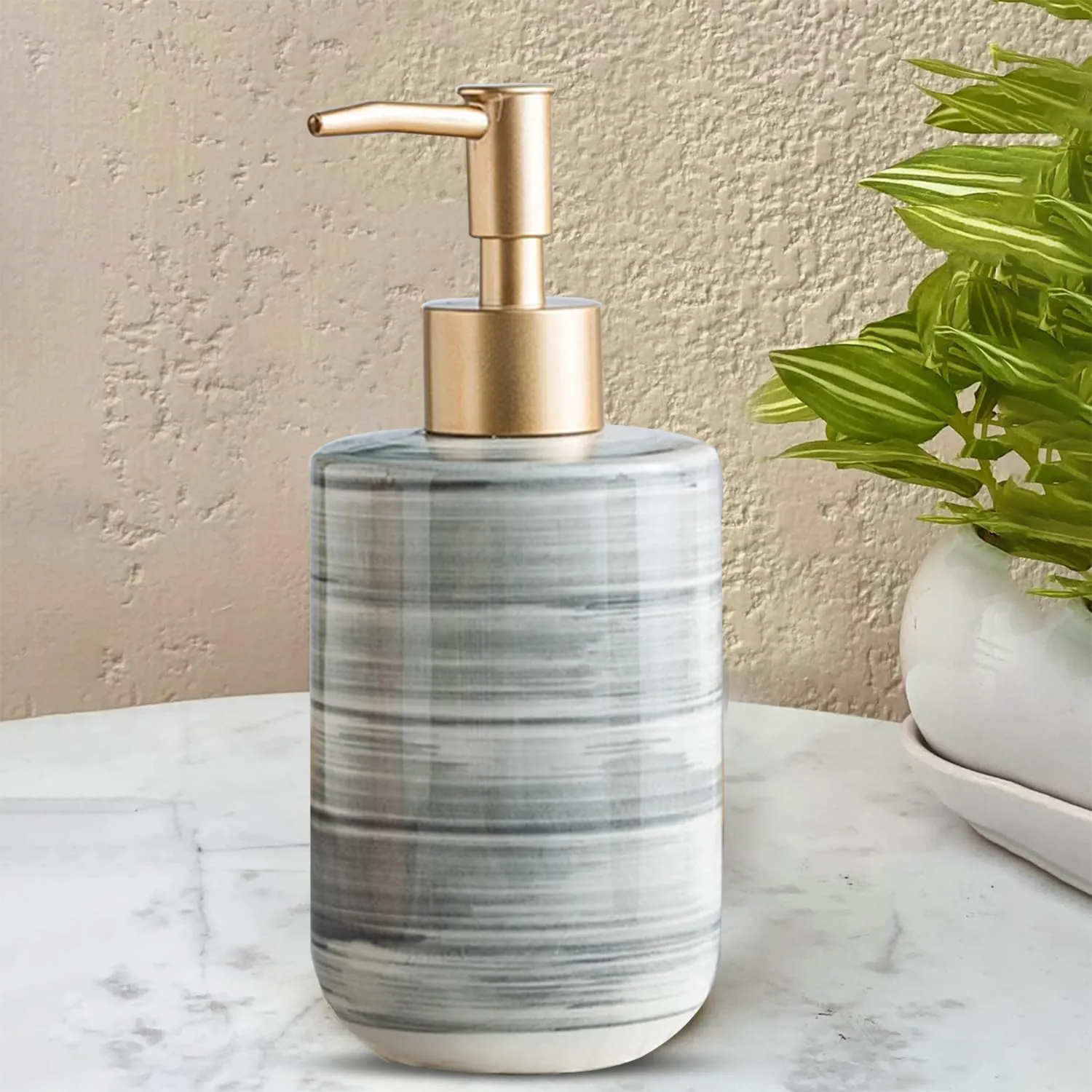 Homestic Liquid Soap Dispenser | Handwash Soap Dispenser | Soap Dispenser for Wash Basin | Shampoo Dispenser Bottle | Bathroom Dispenser Bottle | 350 ML | Gray