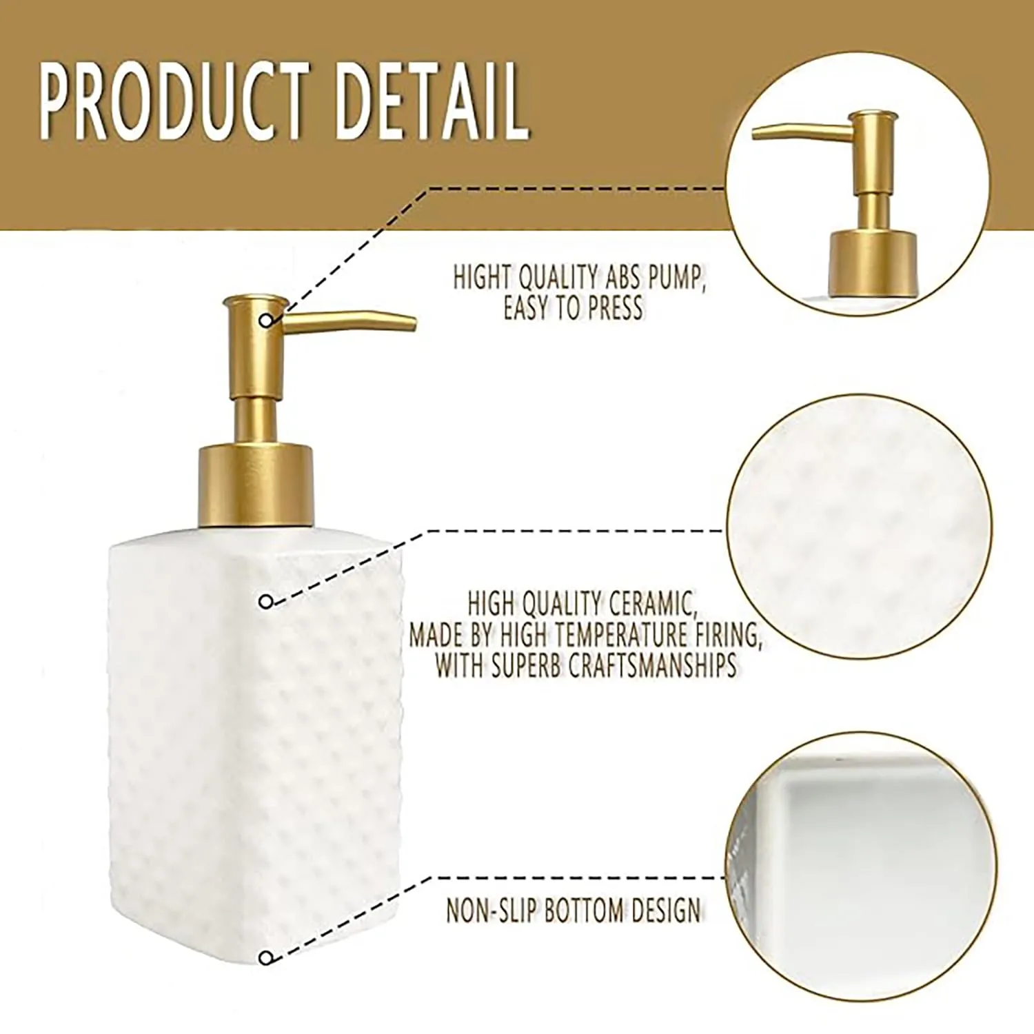 Homestic Liquid Soap Dispenser | Handwash Soap Dispenser | Soap Dispenser for Wash Basin | Shampoo Dispenser Bottle | Bathroom Dispenser Bottle | 360 ML | White