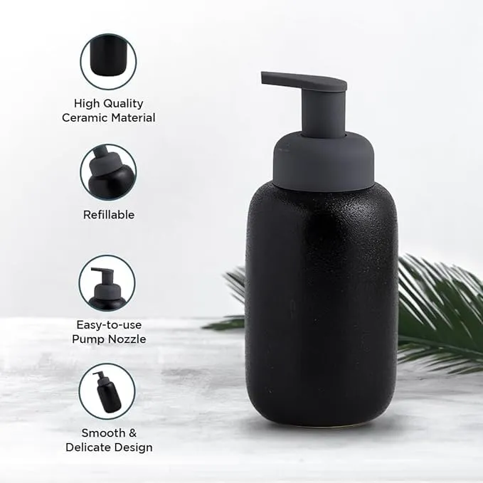 Homestic Liquid Soap Dispenser | Handwash Soap Dispenser | Soap Dispenser for Wash Basin | Shampoo Dispenser Bottle | Bathroom Dispenser Bottle | JY00012 | 400 ml | Black