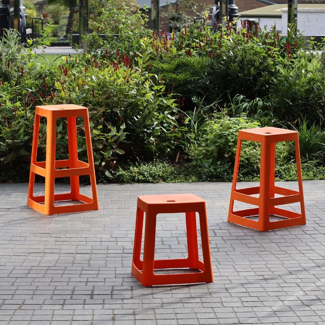 HX772 Origin Base Stool Signal Orange 400x400x440mm (Pack of 2)