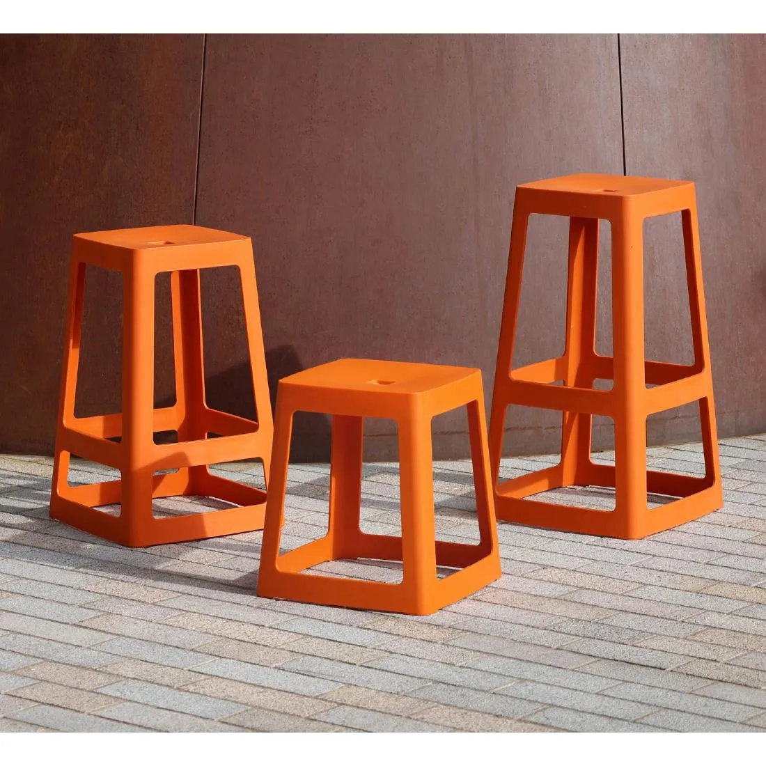 HX772 Origin Base Stool Signal Orange 400x400x440mm (Pack of 2)