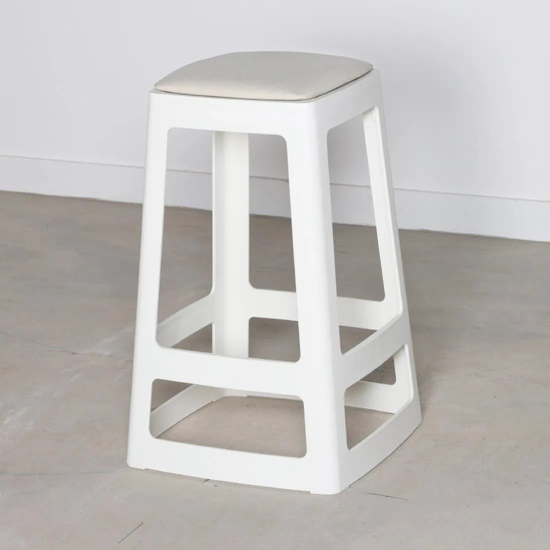 HX778 Origin Base Mid Stool Traffic White 430x430x650mm (Pack of 2)