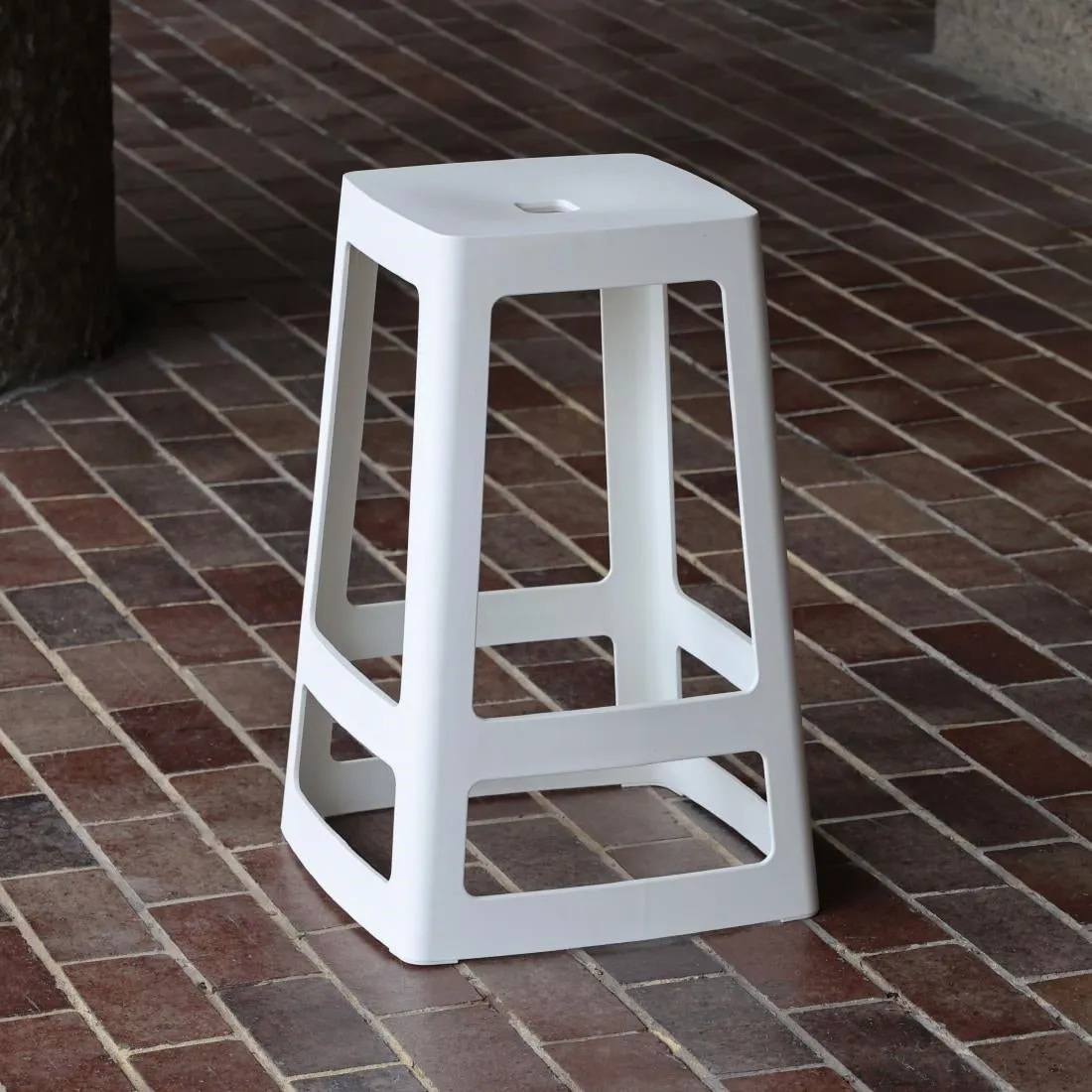 HX778 Origin Base Mid Stool Traffic White 430x430x650mm (Pack of 2)