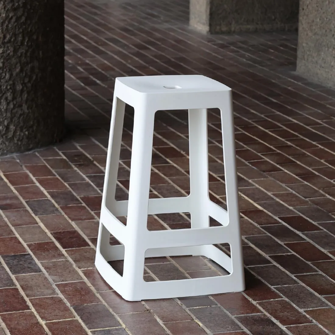 HX778 Origin Base Mid Stool Traffic White 430x430x650mm (Pack of 2)