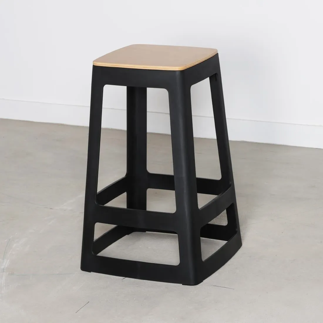 HX785 Origin Base Mid Stool Traffic Black 430x430x560mm (Pack of 2)