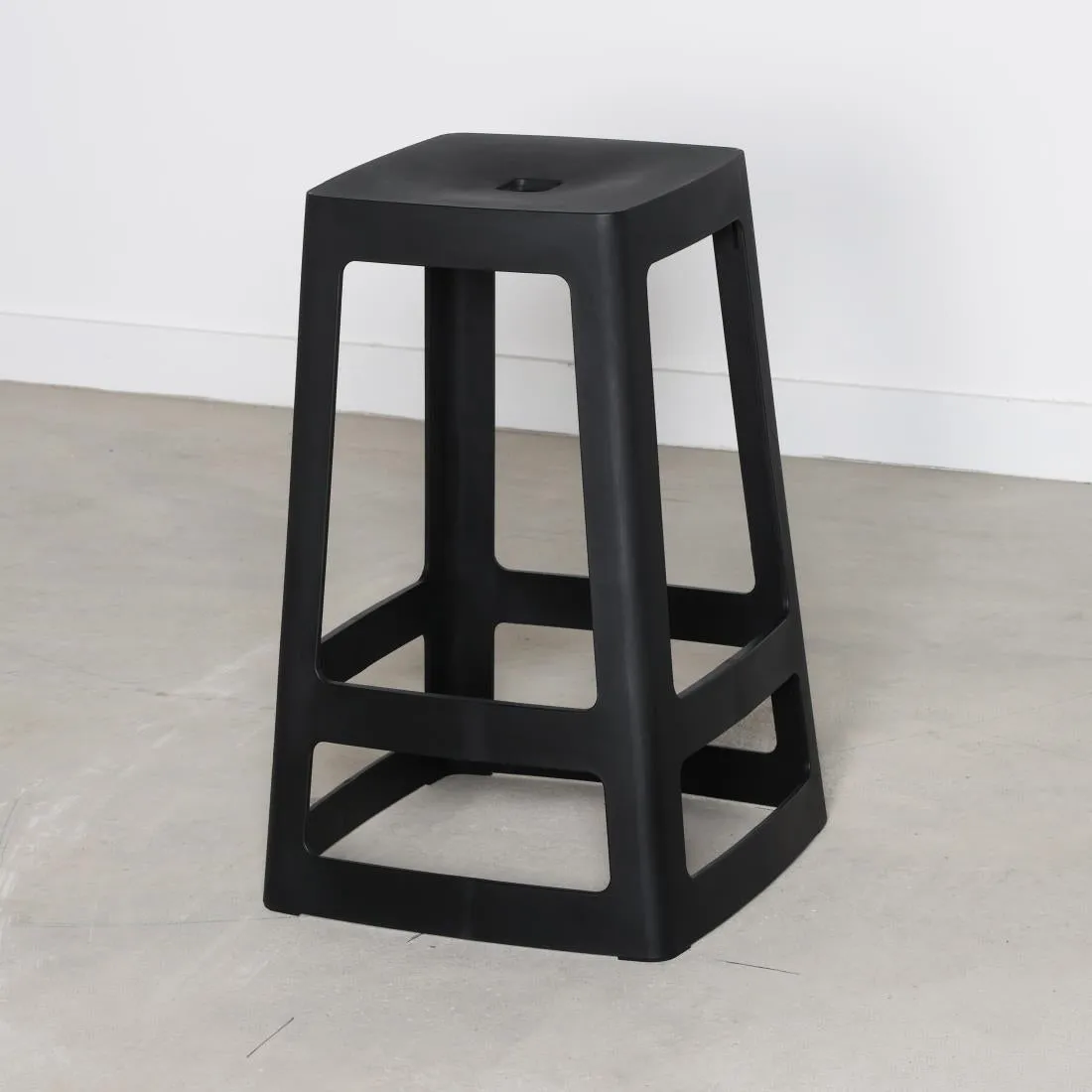 HX785 Origin Base Mid Stool Traffic Black 430x430x560mm (Pack of 2)