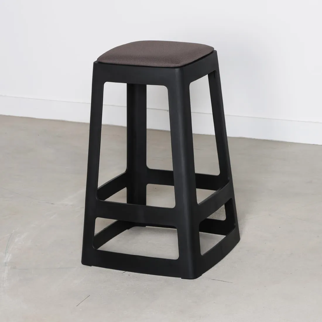 HX785 Origin Base Mid Stool Traffic Black 430x430x560mm (Pack of 2)