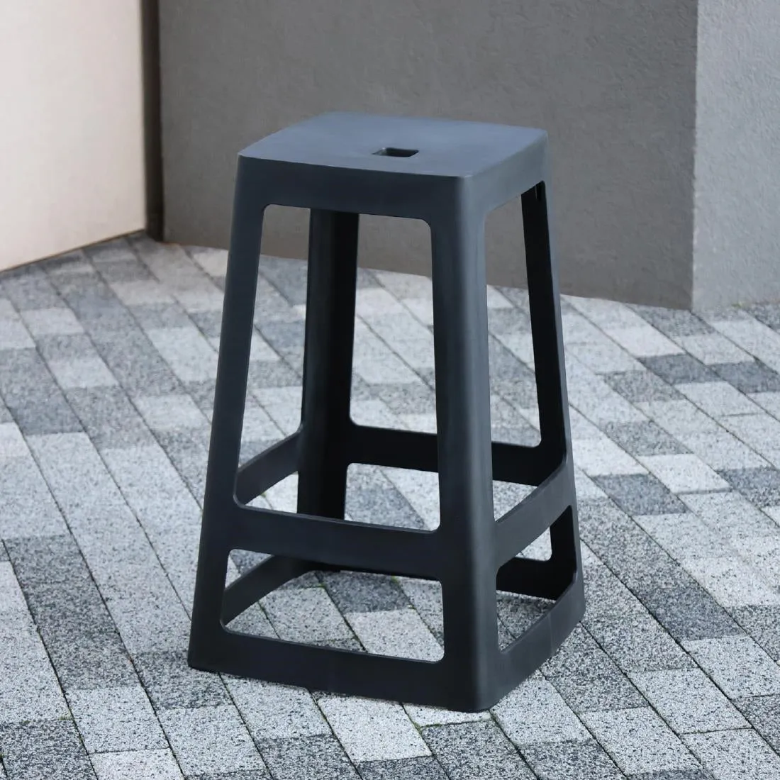 HX785 Origin Base Mid Stool Traffic Black 430x430x560mm (Pack of 2)