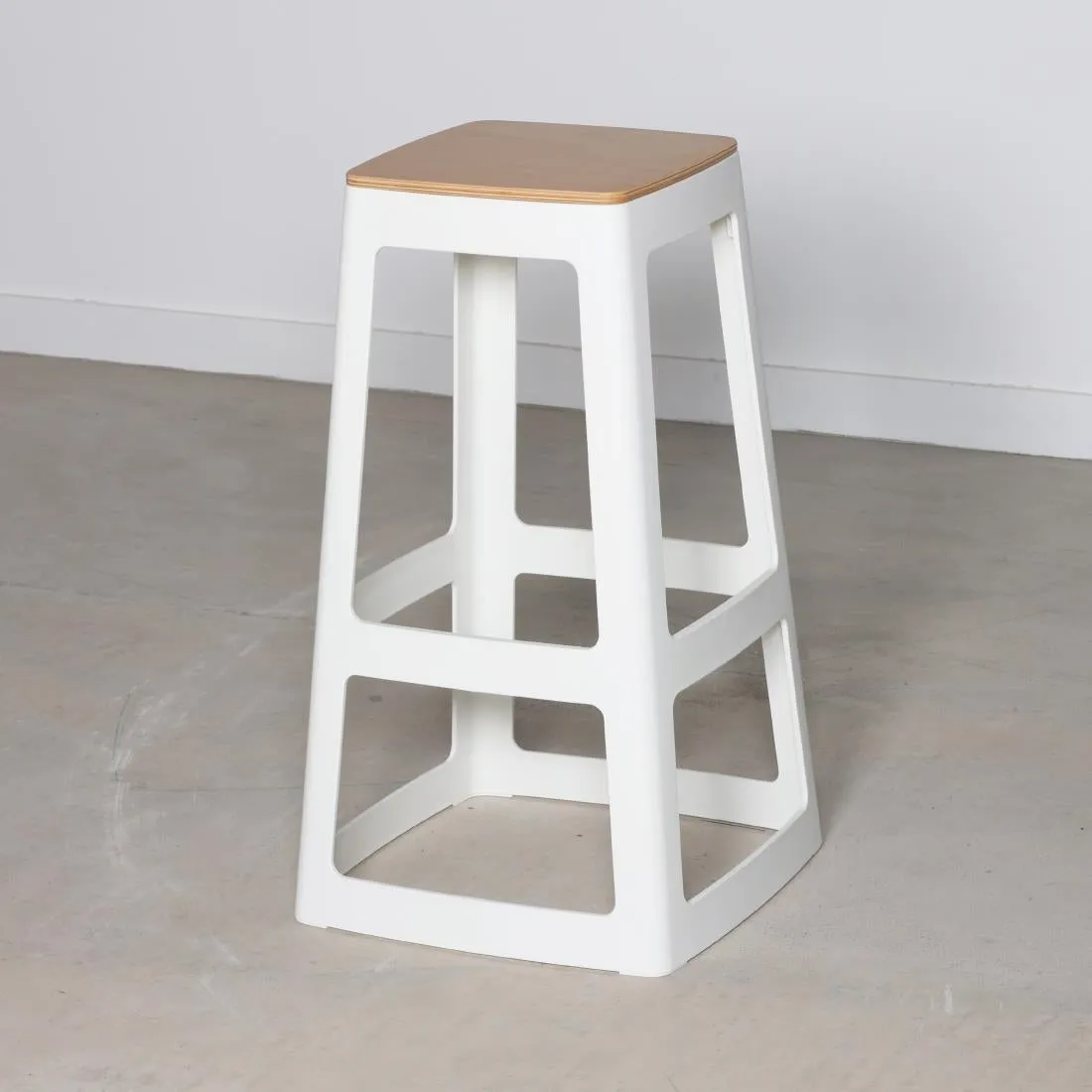 HX786 Origin Base High Stool Traffic White 440x440x750mm (Pack of 2)