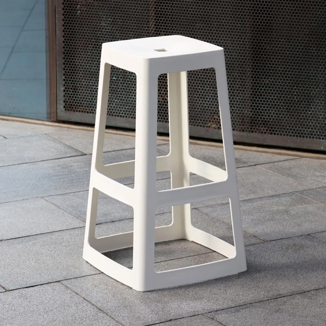 HX786 Origin Base High Stool Traffic White 440x440x750mm (Pack of 2)