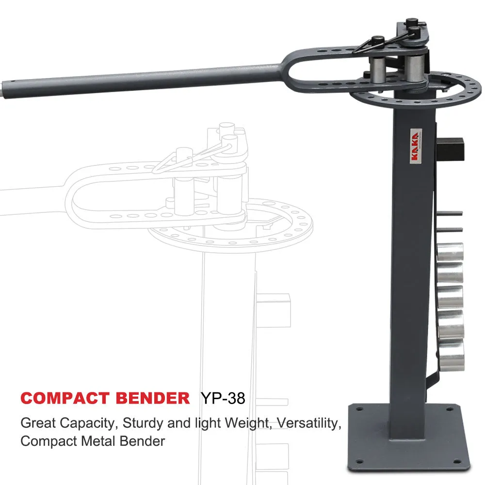 KAKA Industrial YP-38 Floor Type Metal Bender, Sturdy and Versatile Compact Metal Bender with 7 Dies