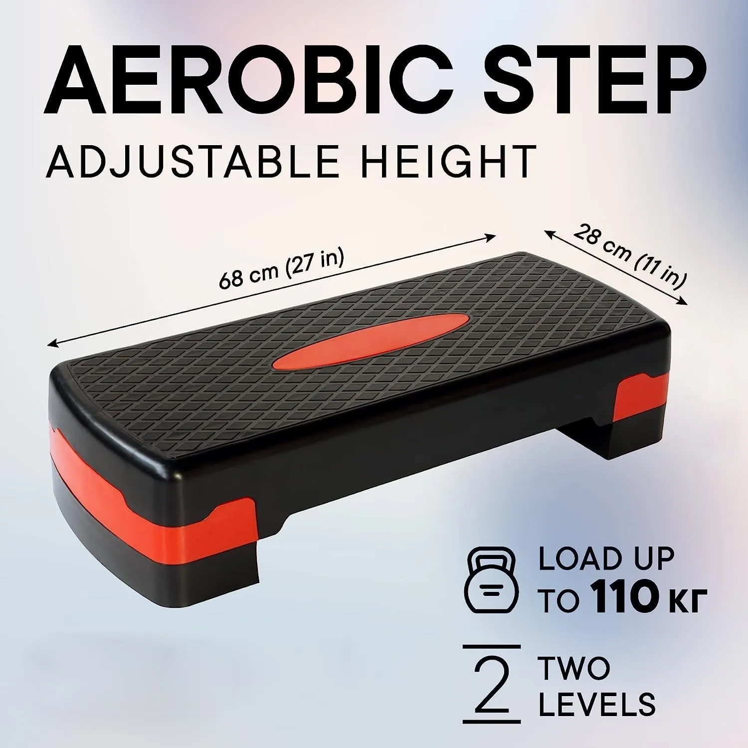 Kuber Industries Adjustable Aerobic Stepper For Gym, Yoga, Home-Pack of 5 (Black & Red)