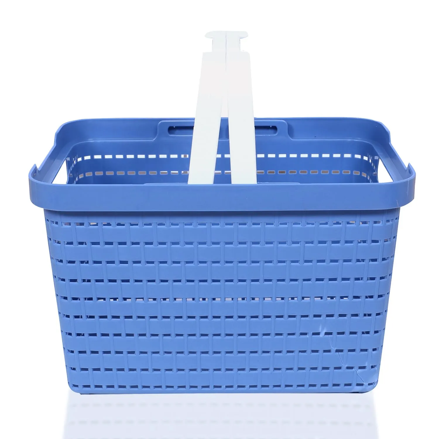 Kuber Industries Basket | Plastic Storage Basket for Fruits | Storage Basket for Picnic | Storage Basket for Kitchen | Stationery Storage Basket | FLORA-222 | Pack of 2 | Blue