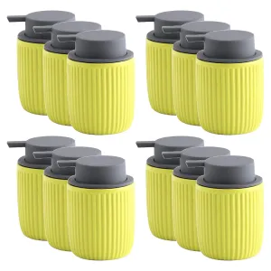 Kuber Industries Liquid Soap Dispenser | Handwash Soap Dispenser | Soap Dispenser for Wash Basin| Bathroom Dispenser Bottle | 12 Piece | Pack of 4 | 320 ml | JY00162YW | Yellow