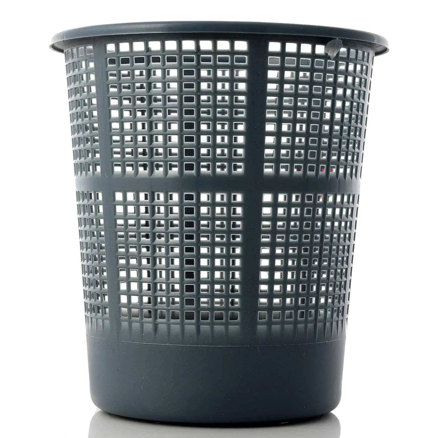 Kuber Industries Mesh Dustbin|Plastic Open Garbage Basket|Portable Round Trash Can for Kitchen|Office|College|5 Liter|Pack of 3 (Grey)