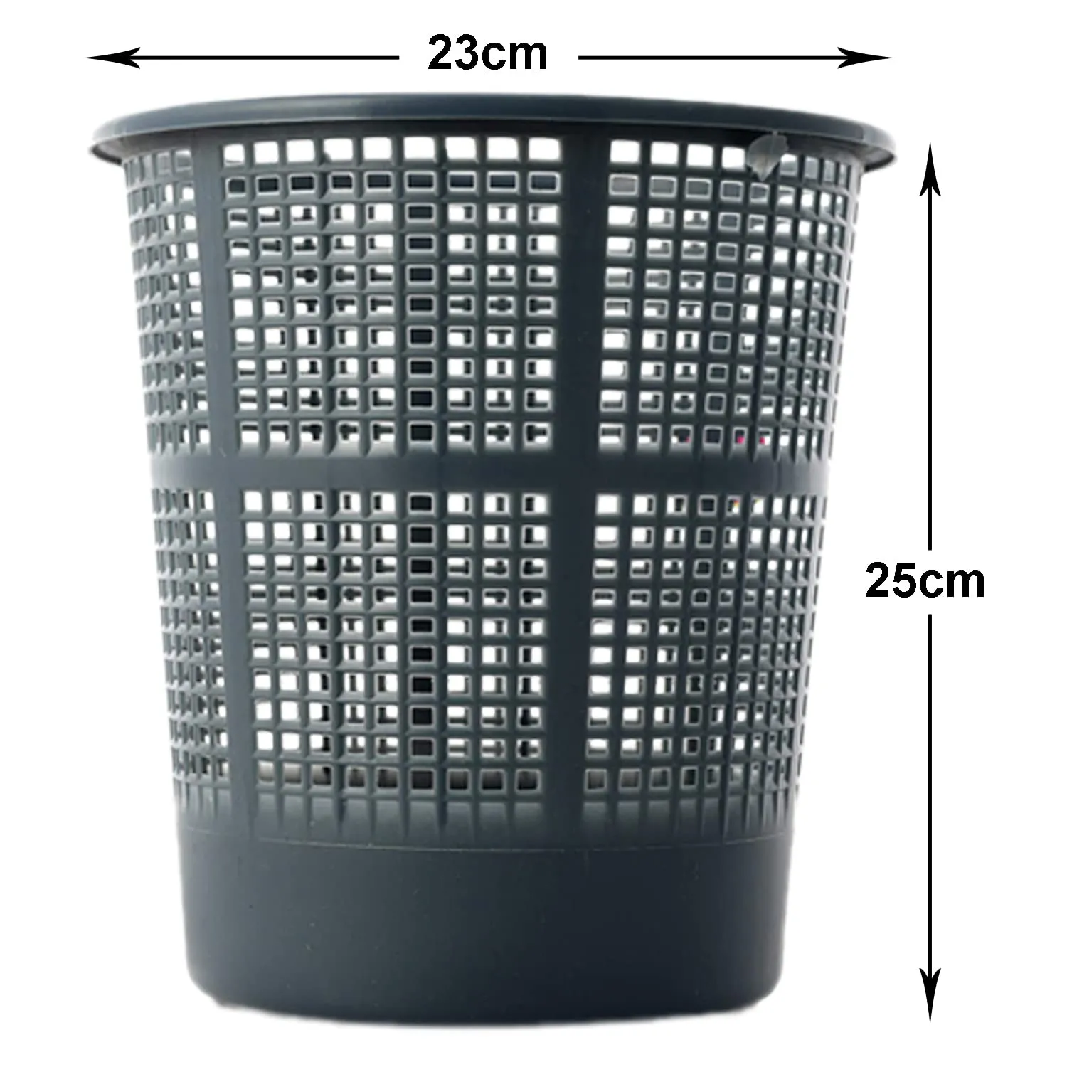 Kuber Industries Mesh Dustbin|Plastic Open Garbage Basket|Portable Round Trash Can for Kitchen|Office|College|5 Liter|Pack of 3 (Grey)