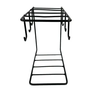 Kuber Industries Pack of 4 Kitchen Stand | Cup & Plate Stand for Kitchen | Coffee and Tea Mug Holder | Plate Stand for Kitchen with 6 Hooks | Organizer for Kitchen | Stand Hanger | Black