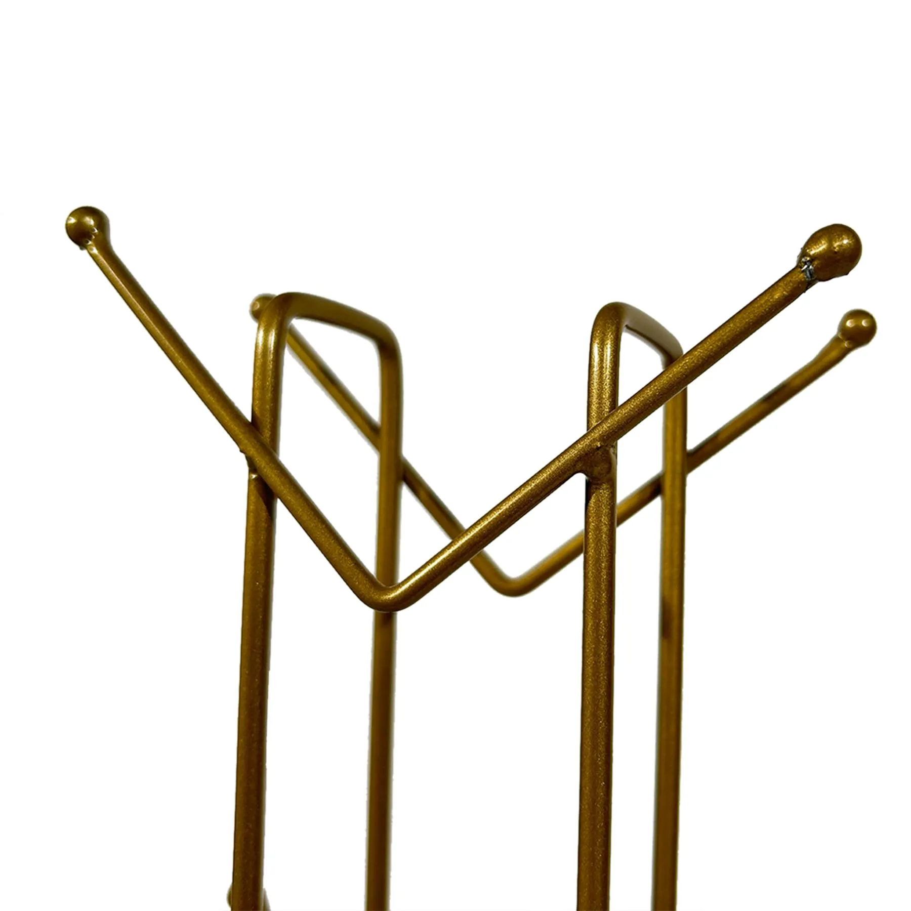 Kuber Industries Pack of 4 Kitchen Stand | Cup Stand for Kitchen | Coffee and Tea Mug Holder | Dinning Tabel Cup Stand for Kitchen | Organizer for Kitchen | 12 Hook Cup Stand Hanger | Gold