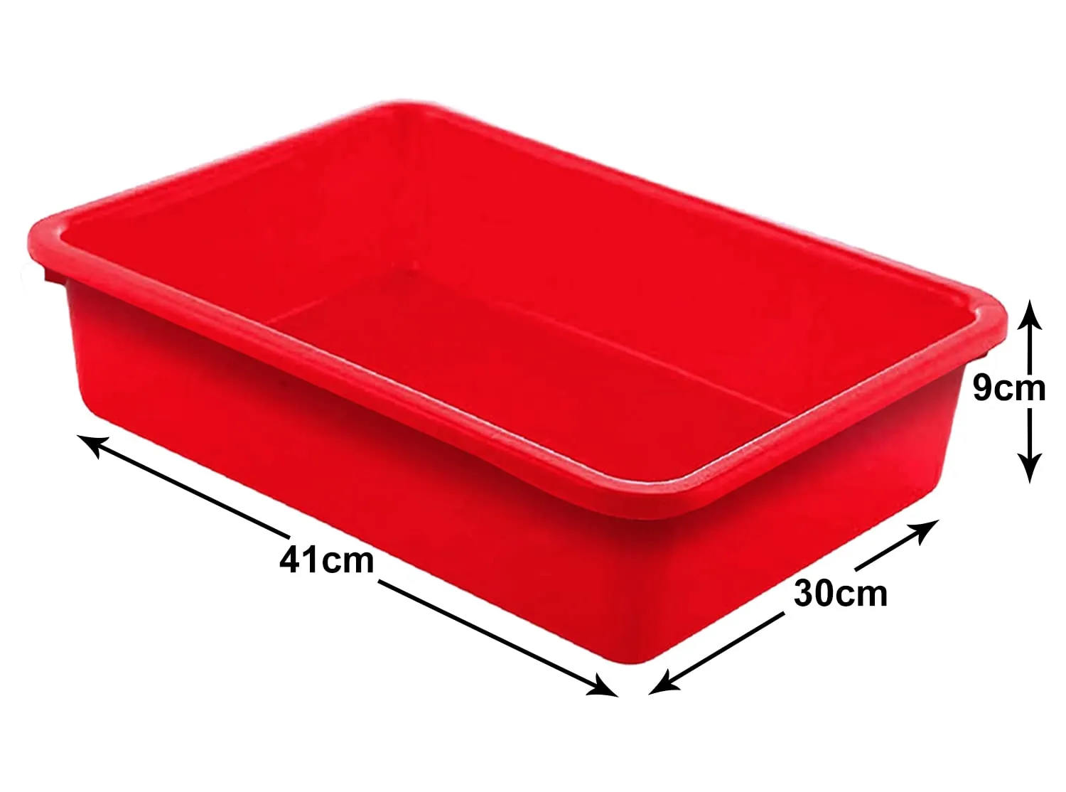 Kuber Industries Plastic Storage Large Tray Organizer, Stackable Tray for Projects, Painting, Beads, Organizing Supply Pack of 4 (Red)