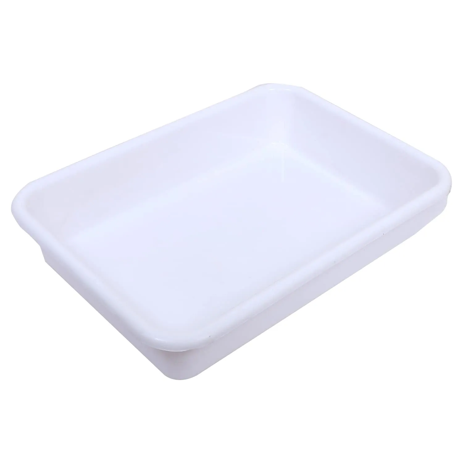 Kuber Industries Storage Tray|Versatile Plastic Storage Organizer|Rectangular Tray for Kitchen Storage|Storage Tray for office|Exel Tray 555 (White)