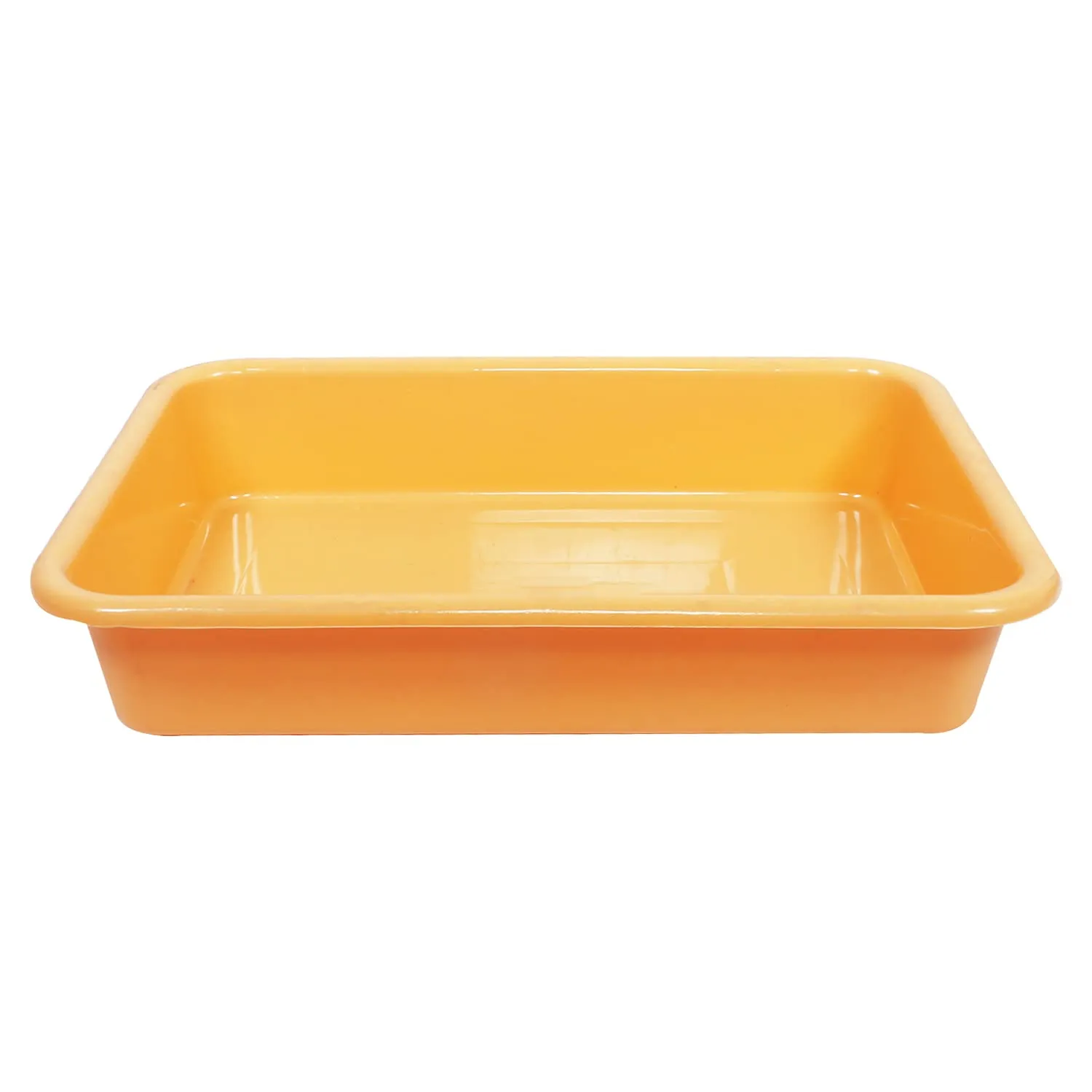 Kuber Industries Storage Tray|Versatile Plastic Storage Organizer|Rectangular Tray for Kitchen Storage|Storage Tray for office|Exel Tray 555|Pack of 2 (Blue & Yellow)