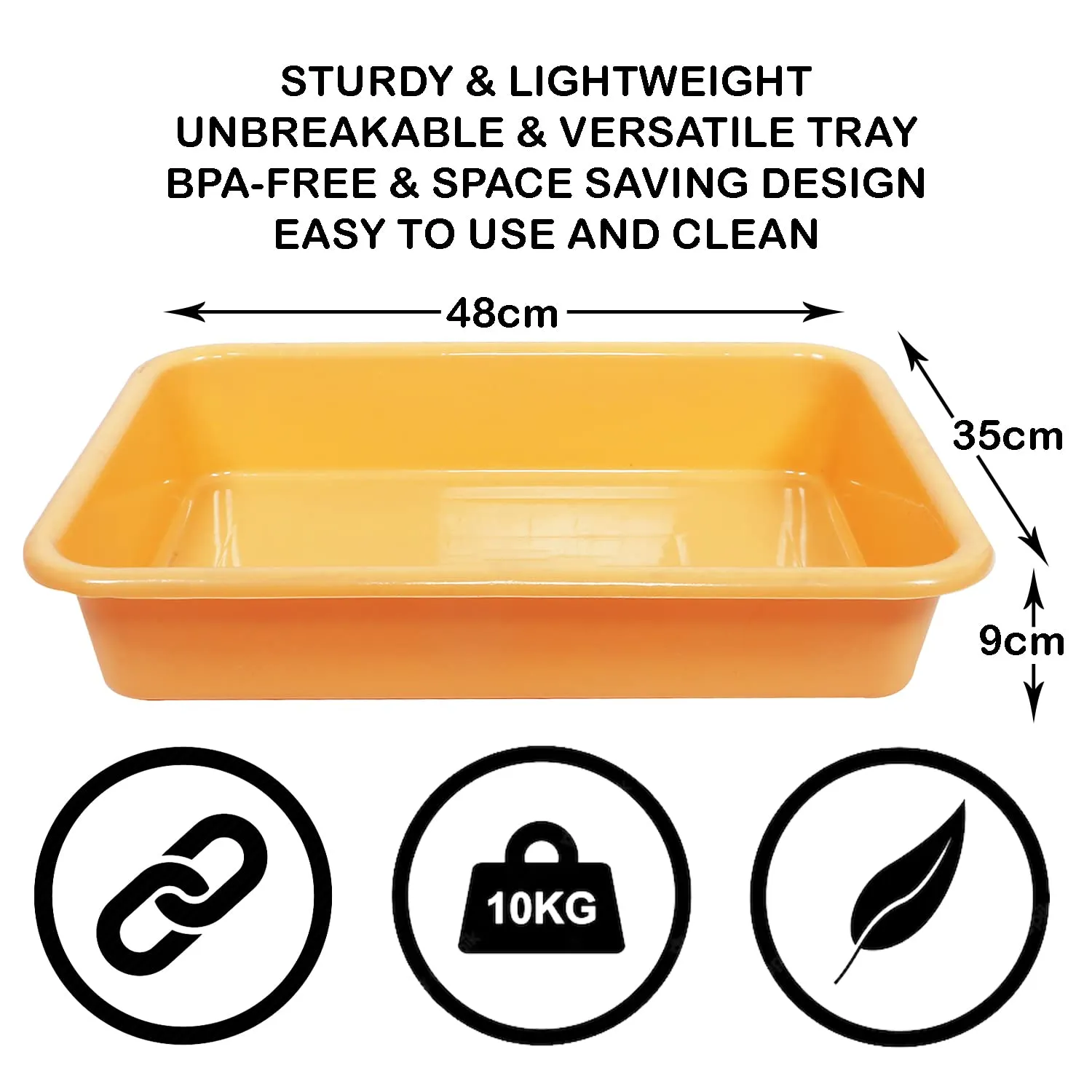 Kuber Industries Storage Tray|Versatile Plastic Storage Organizer|Rectangular Tray for Kitchen Storage|Storage Tray for office|Exel Tray 555|Pack of 2 (Blue & Yellow)