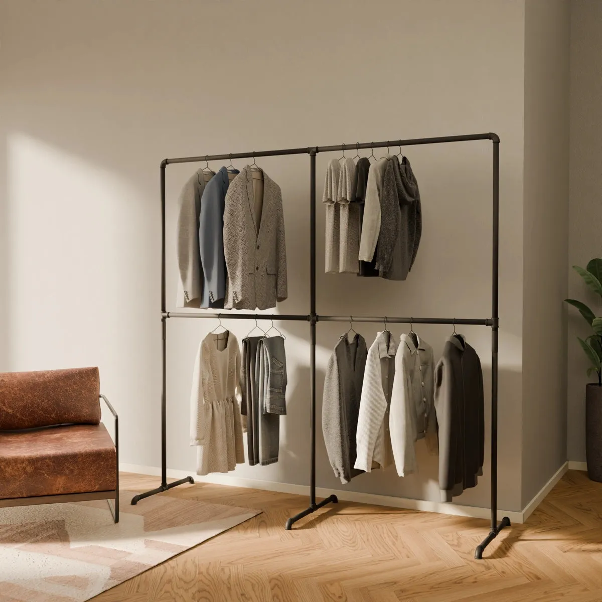 LAS II DOUBLE – Freestanding coat rack | Free standing closet rack