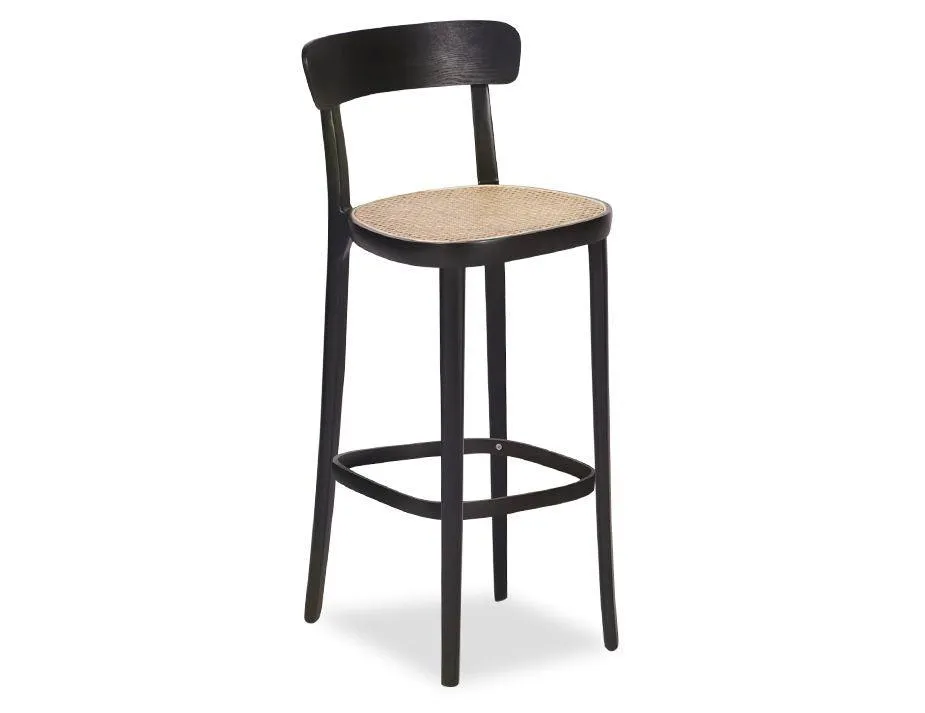 Liana Stool - Black - Cane Seat - 66cm Seat Height (Kitchen Bench height)