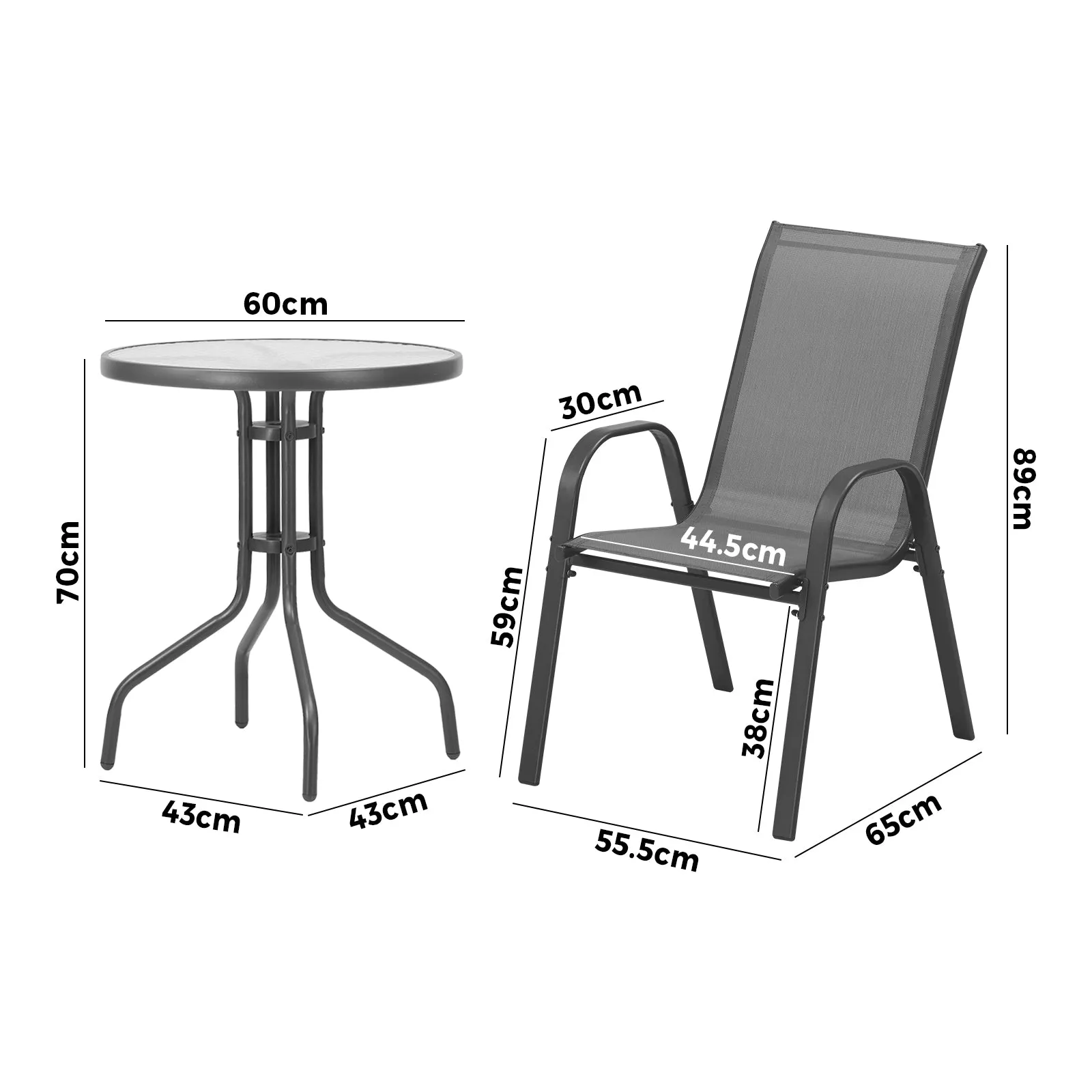 Livsip Outdoor Bistro Set Dining Chairs Table Patio Furniture 3 Piece