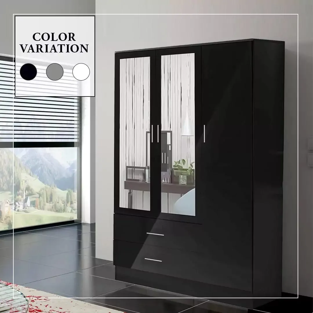 Manali 3-Door High Gloss Wardrobe - Sleek and Stylish