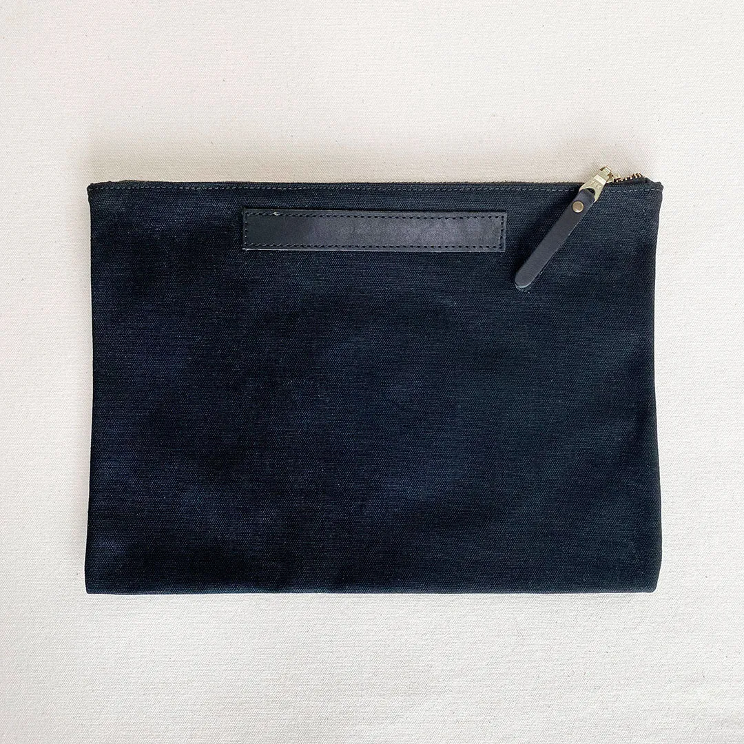 Medium Waxed Canvas Zip Folio #121