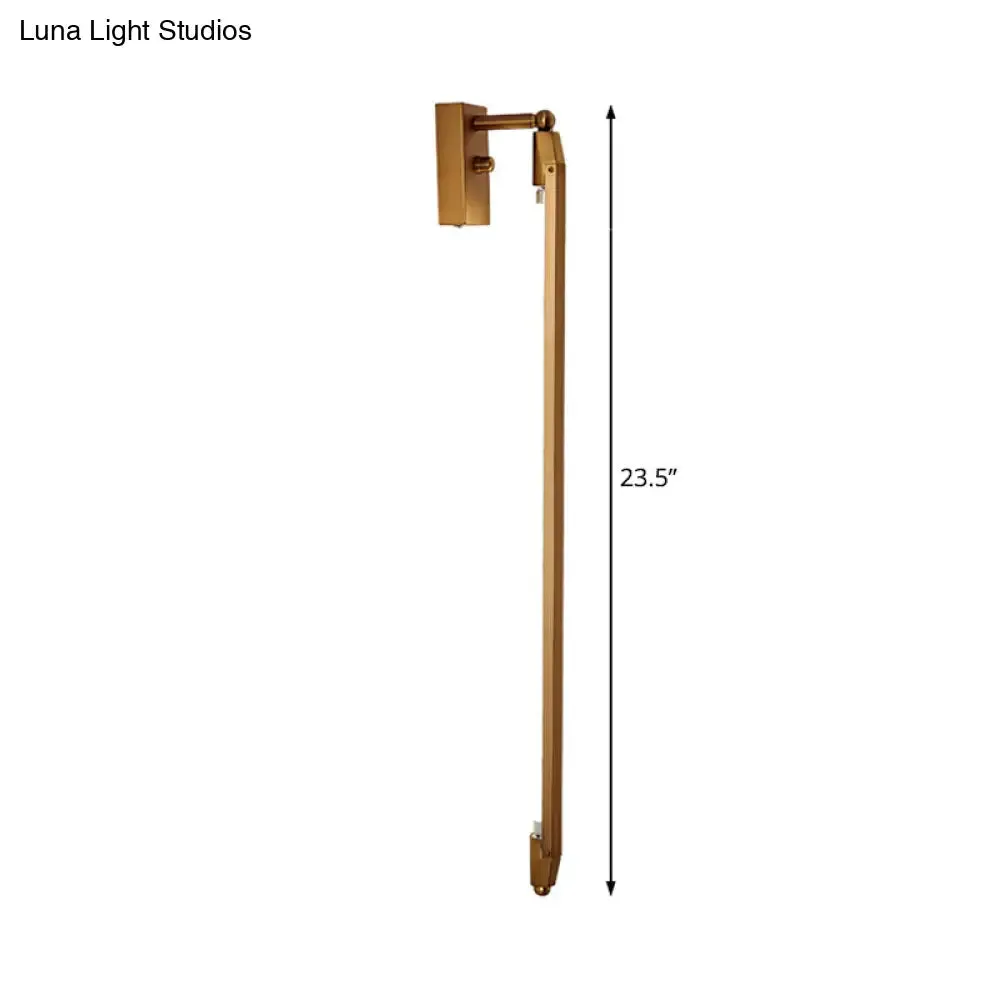 Modern Brass/Black Adjustable Wall Light Fixture - Stylish 1 Light Sconce for Living Room