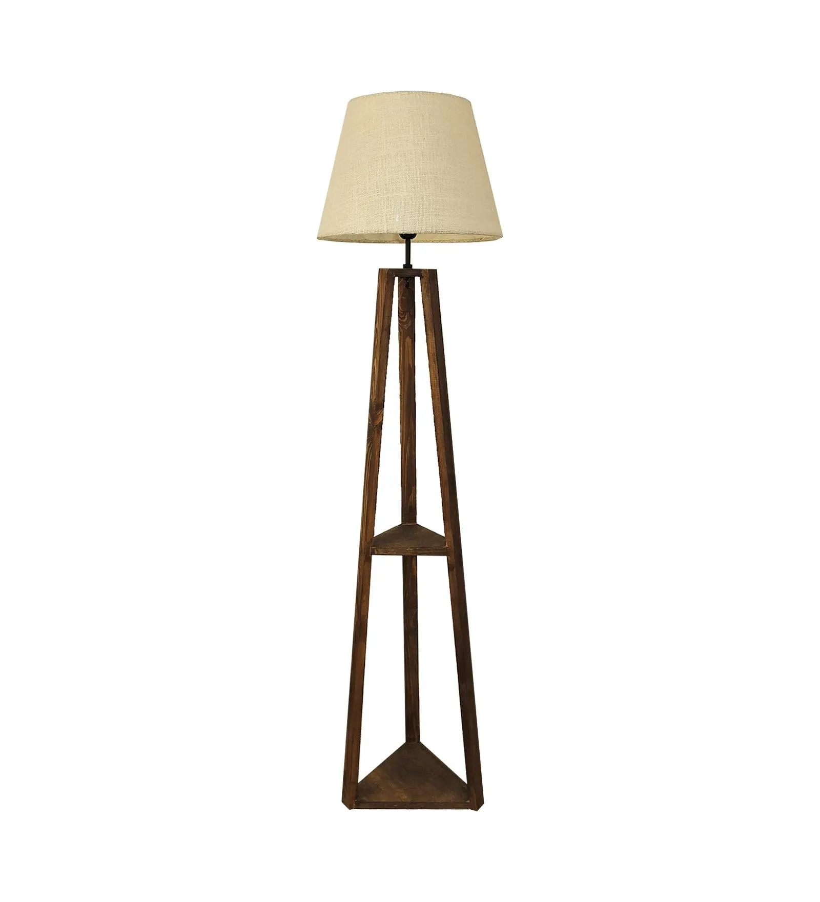 Modern Pinewood Vantage Floor Lamp – Elegant Square Design