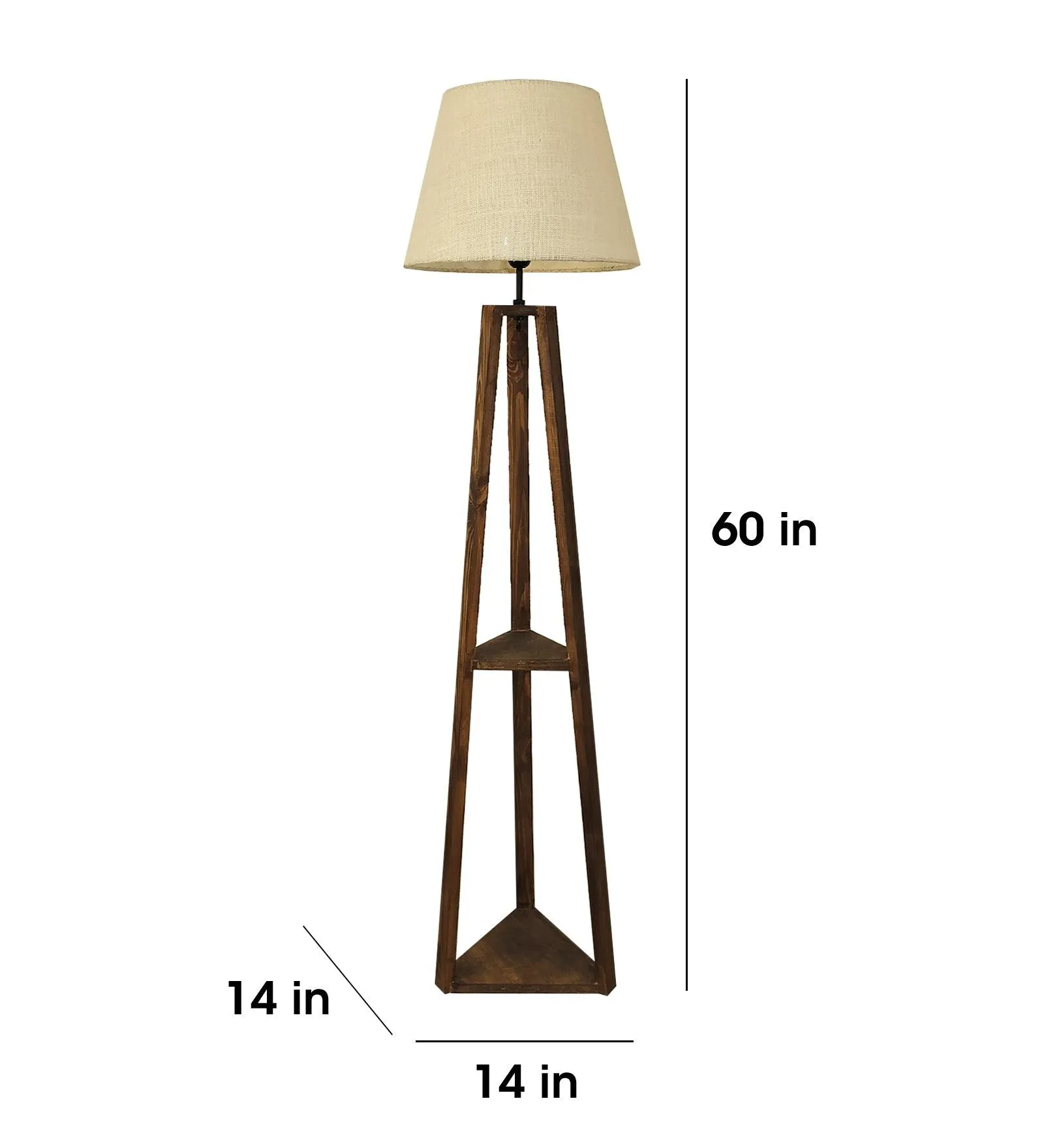 Modern Pinewood Vantage Floor Lamp – Elegant Square Design