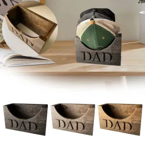 modern Wooden Hat Holder Dad Box Hat Display Stand, Ideal Gift for Dad From Daughter Son, Dad Hat Holder Hat Rack for Baseball Caps Home Organizer Decoration Gifts for Christmas Father's Day