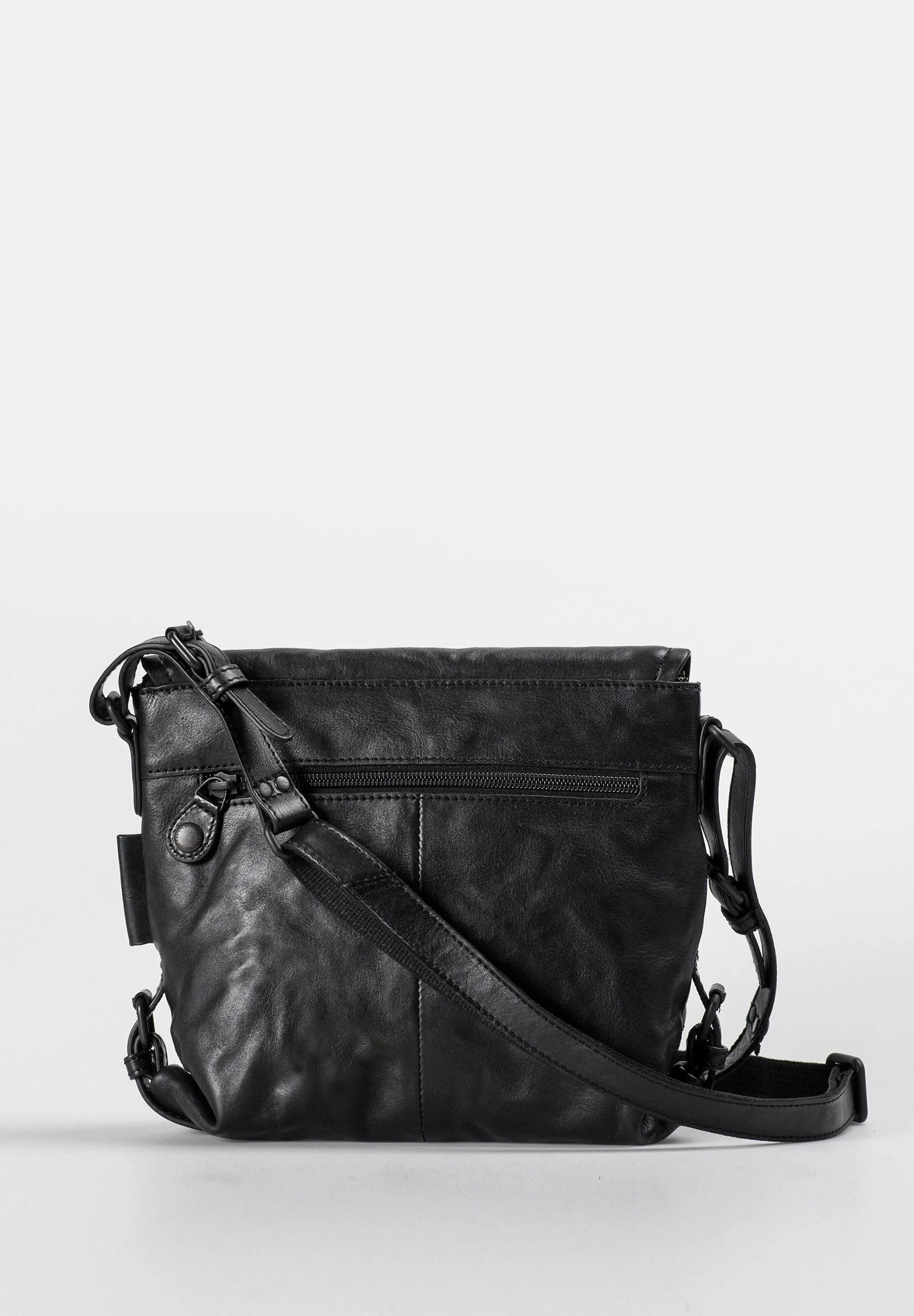 Mrs Puff Pie Leather Bag in Black Smoke