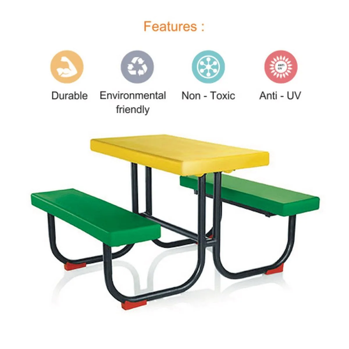 Ok Play Fun Time Desk, Chair And Table, Perfect For Home And School, Yellow & Green 2 to 4 Years